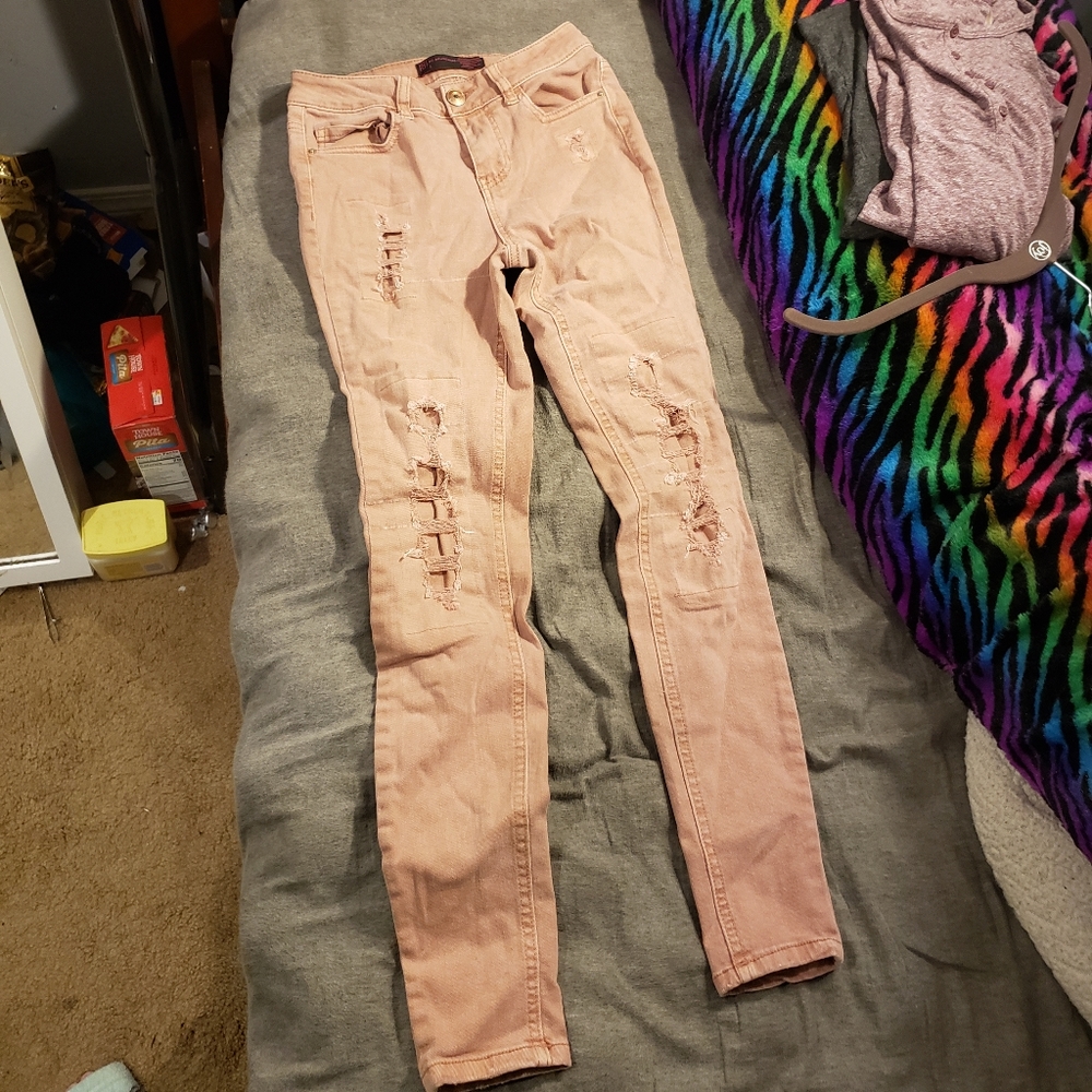 Ripped jeans.
